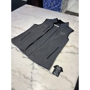 Eddie Bauer Fleece Vest Size Small Made In Vietnam Full Zip Gray And Black